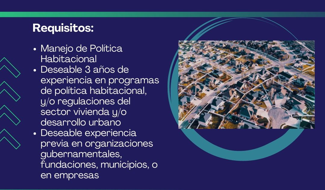 Oferta Coordinador/a Programa Vivienda - Reemplazo